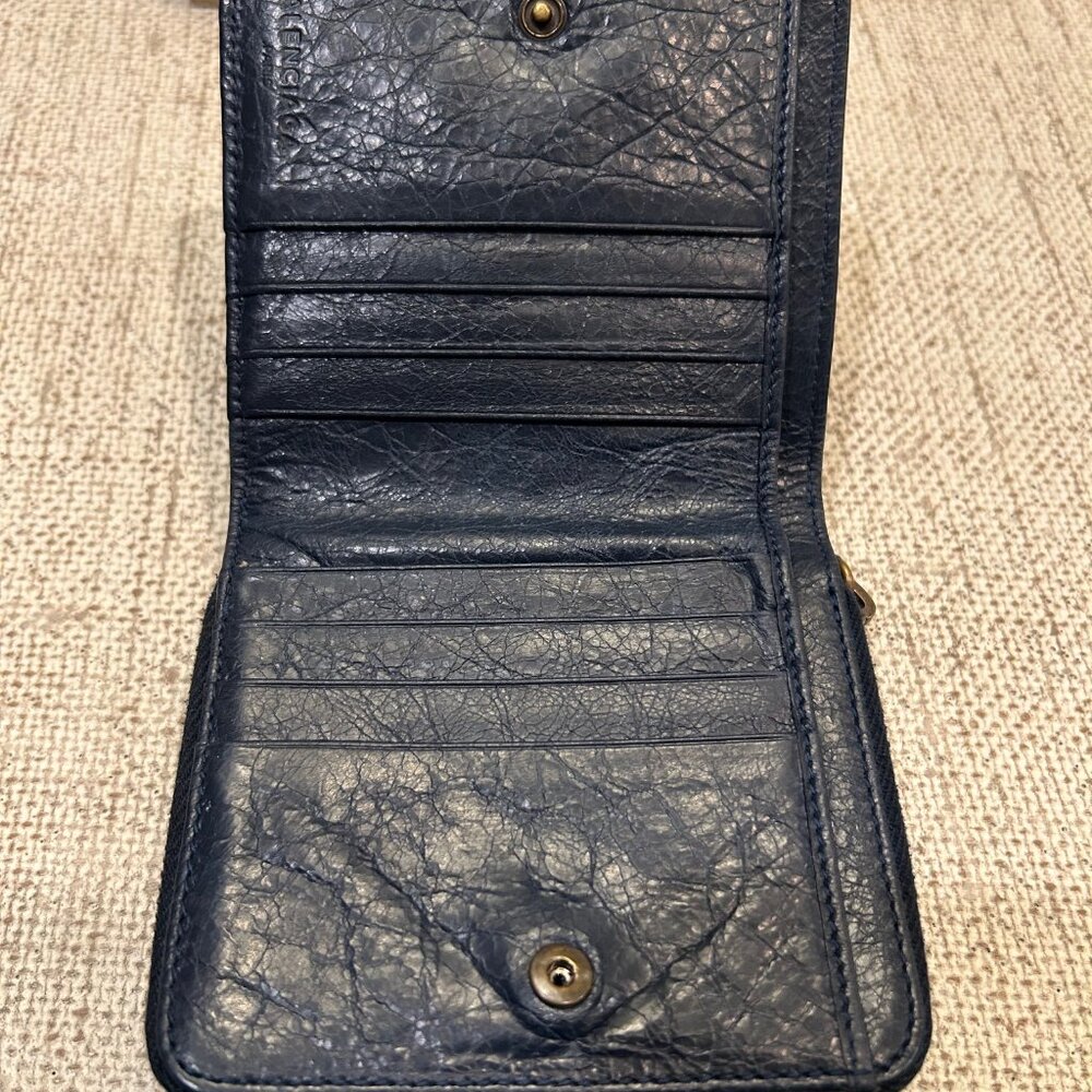 Balenciaga Motocross Teal Blue Compact Wallet - Picture 3 of 10